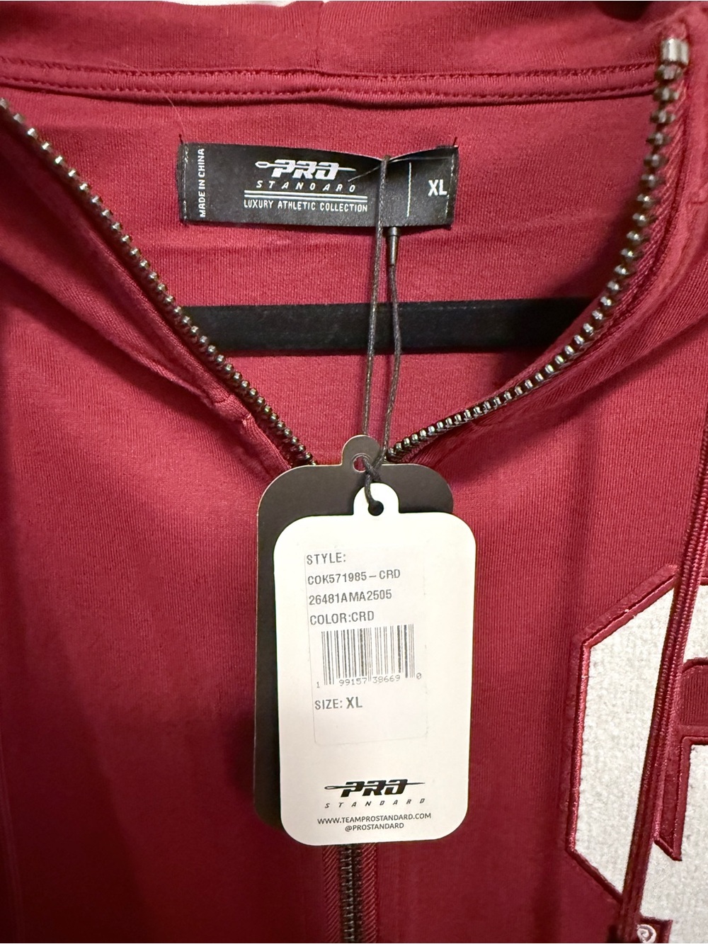 Oklahoma Sooners Crimson Full-Zip Hoodie Jacket Pro Standard Size XL NWT - Picture 2 of 4